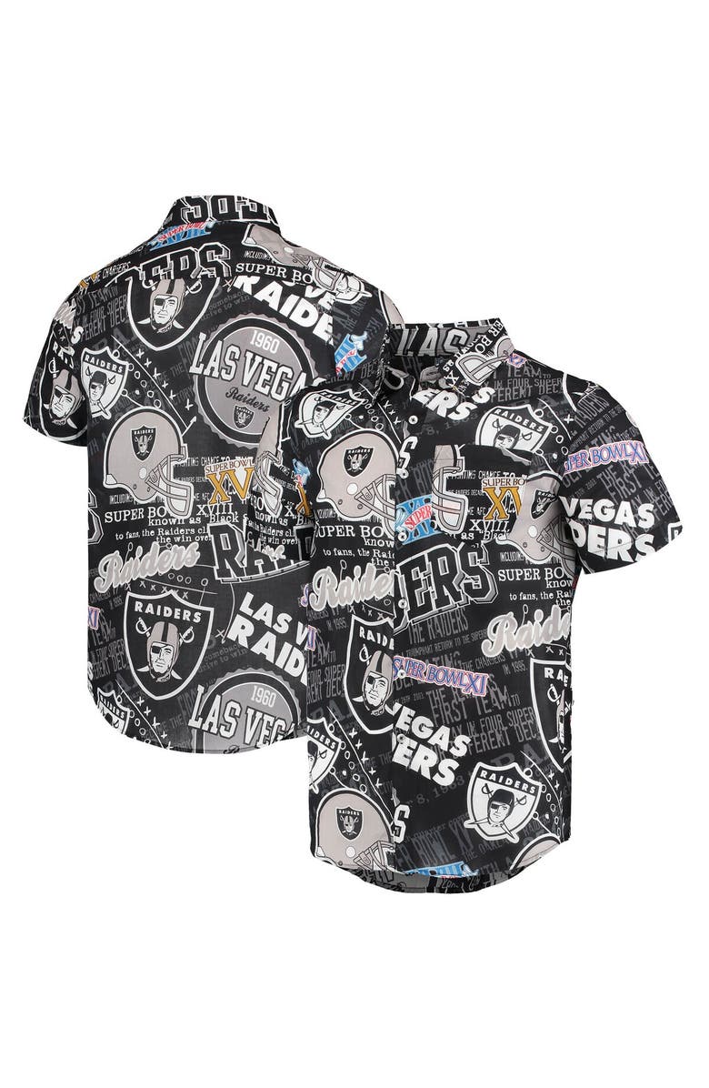 FOCO Men's FOCO Black Las Vegas Raiders Thematic Button-Up Shirt, Main, color, Black