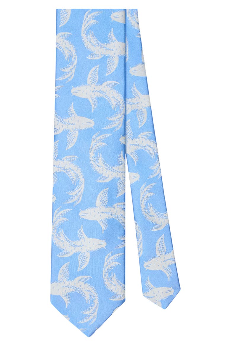 Robert Koi Fish Jacquard Best of Class Necktie, Main, color, Light Blue