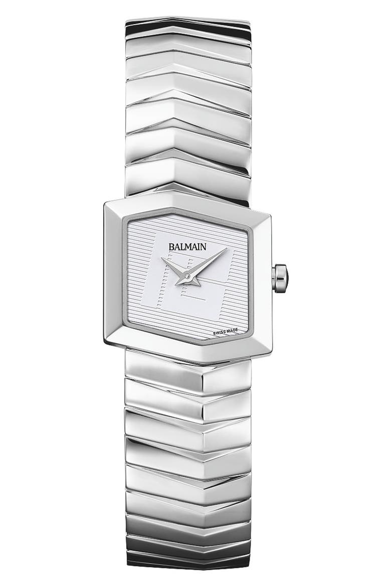 Taffetas Hexagonal Bracelet Watch, 22.5mm x 23.5mm, Main, color, STAINLESS STEEL