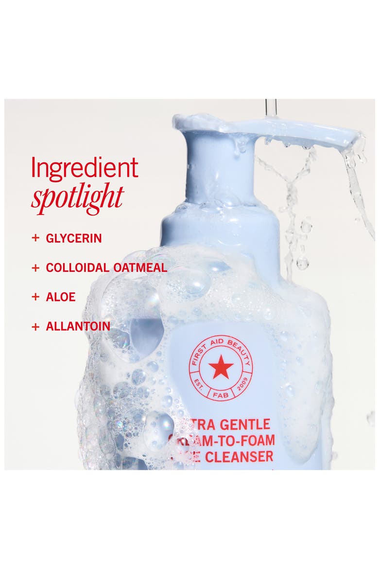 Ultra Gentle Cream to Foam Cleanser with Colloidal Oatmeal + Glycerin, Alternate, color, NO COLOR