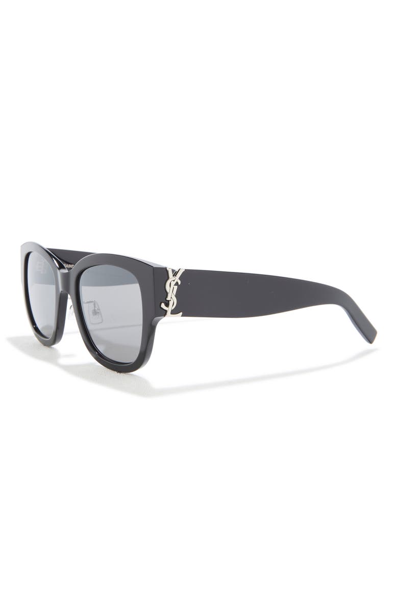54mm Cat Eye Sunglasses, Alternate, color, BLACK BLACK SILVER