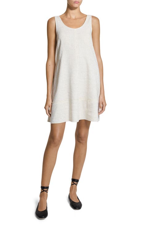 Check Linen Blend Minidress