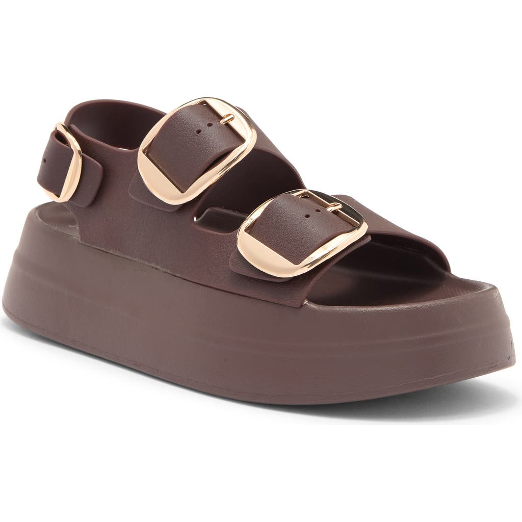 Jeffrey Campbell Blithe Platform Sandal In Brown Gold