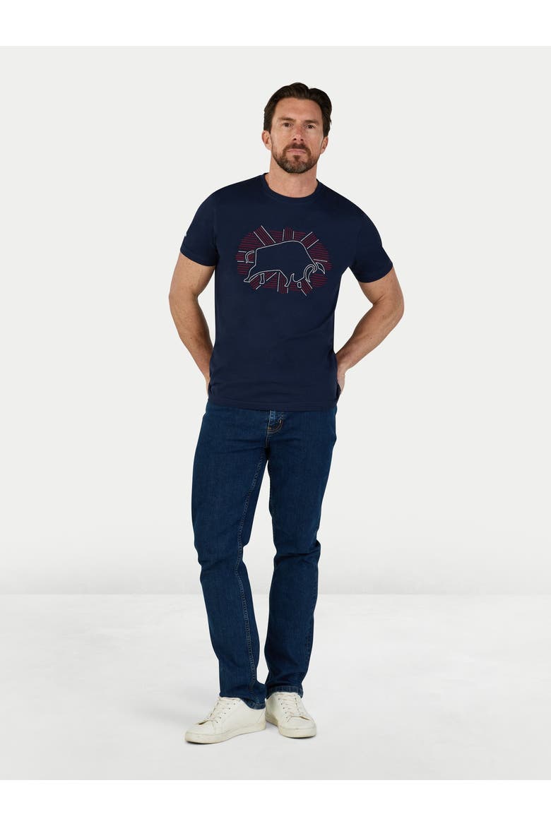 Outburst Union Jack Bull T-Shirt, Alternate, color, Navy