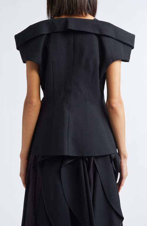 Noir Kei Ninomiya Deconstructed Wool Gabardine Jacket In Black