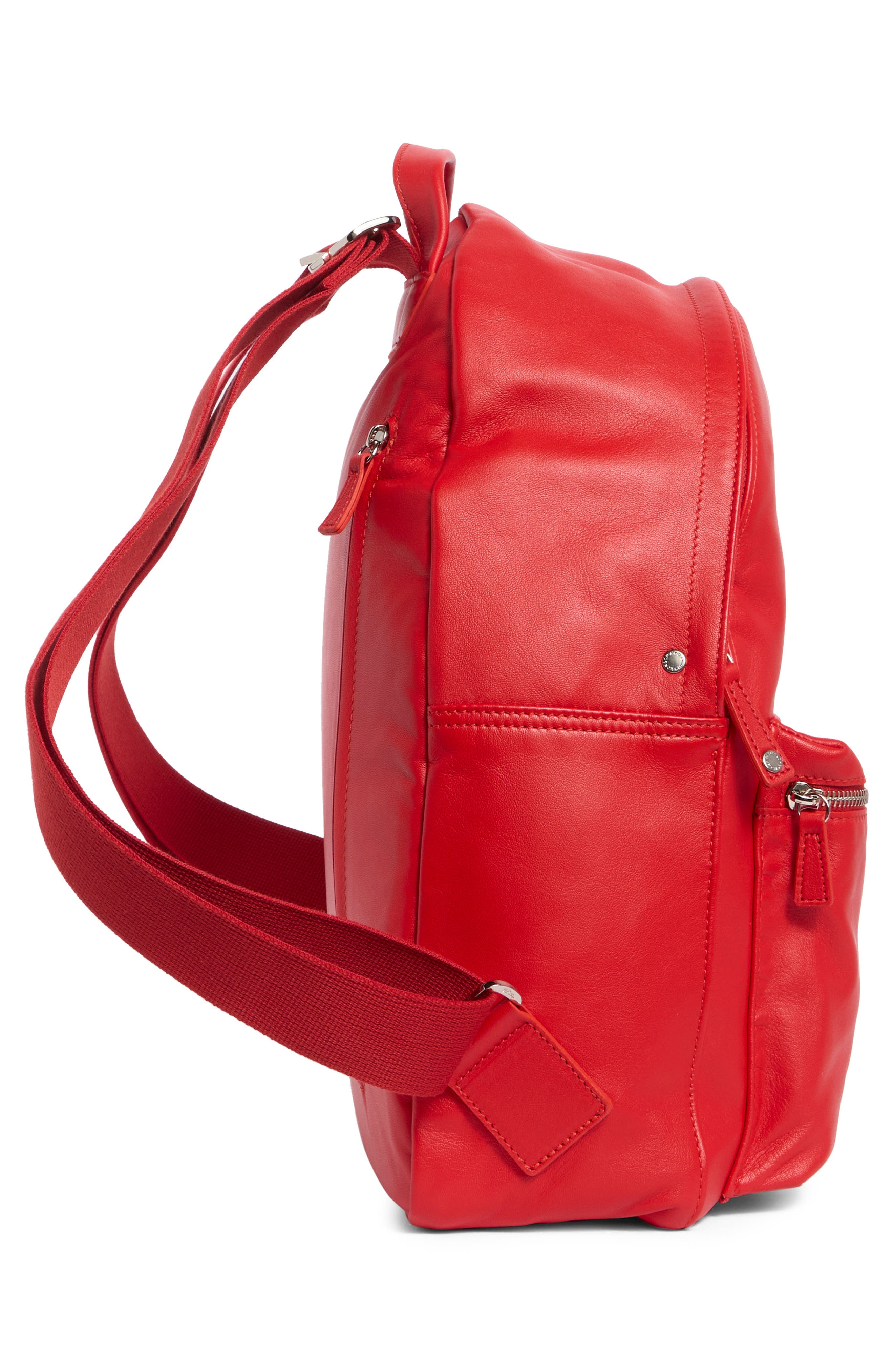 Longchamp Parisis Leather Backpack, Alternate, color, Vermilion