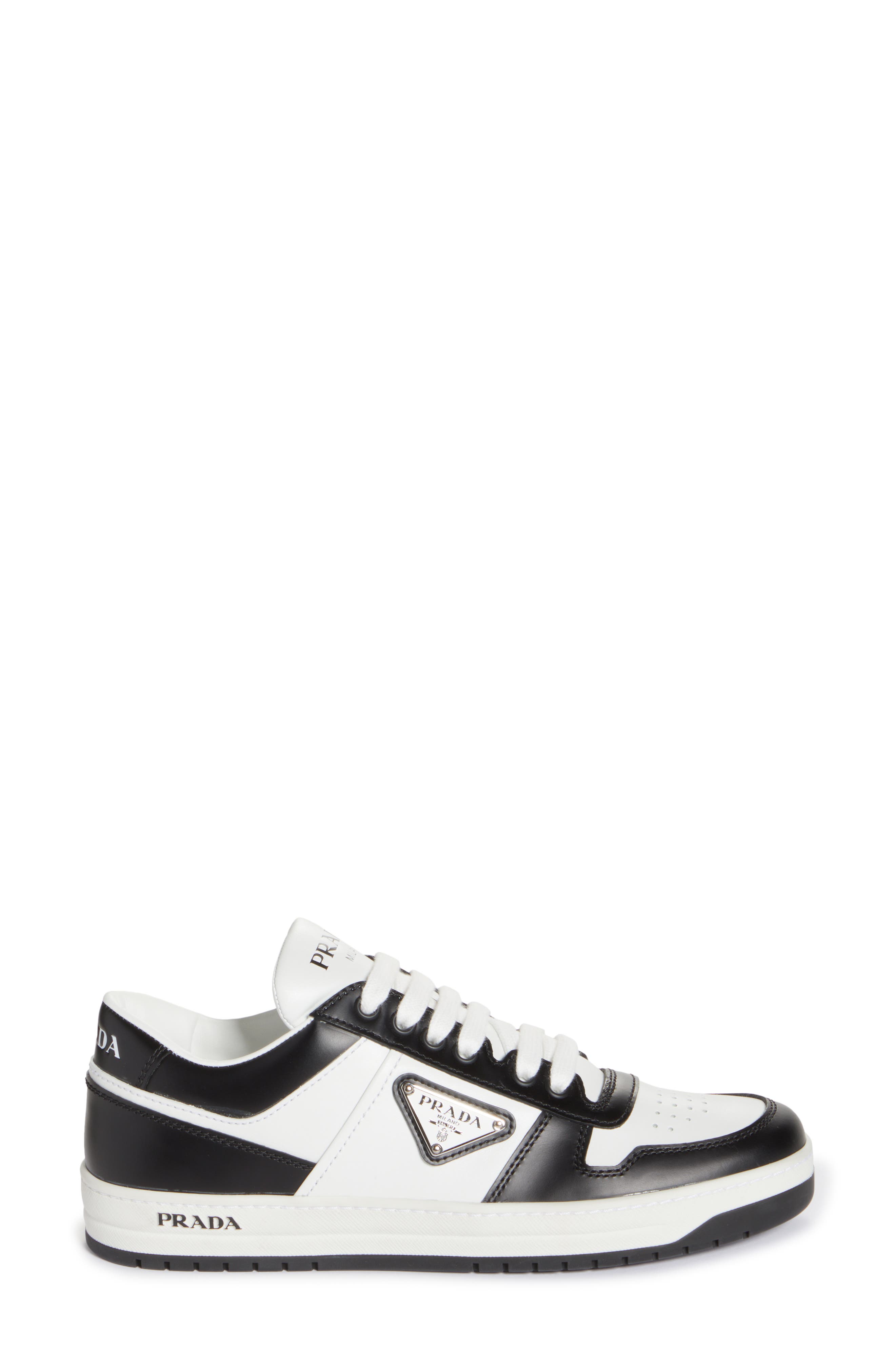 Prada Downtown Logo Low Top Sneaker, Alternate, color, 