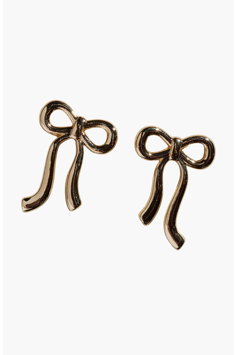 Vintage Bow Stud Earrings, Main, color, Gold