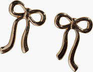 Nickel & Suede Vintage Bow Stud Earrings