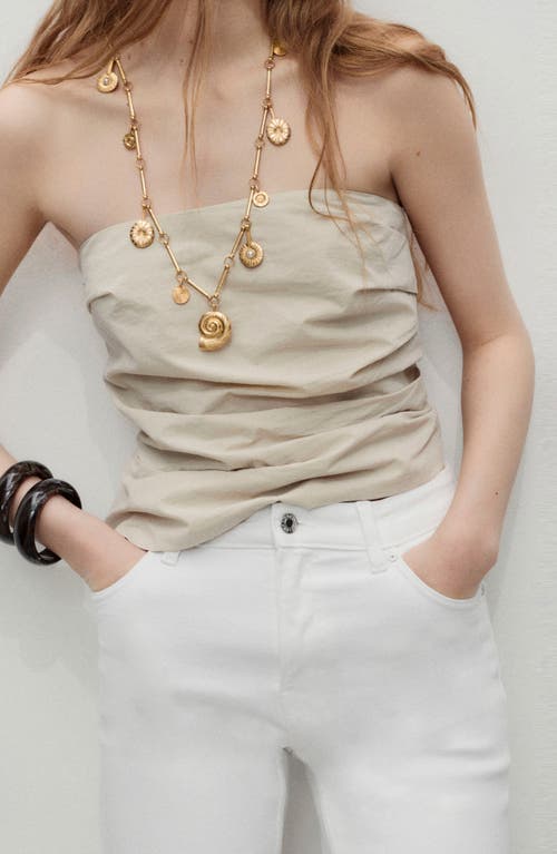 Mango Sienna Raw Hem Crop Flare Jeans In White