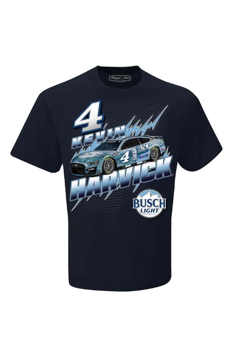STEWART-HAAS RACING Men's Stewart-Haas Racing Team Collection Navy Kevin Harvick Busch Light Groove T-Shirt, Alternate, color, 