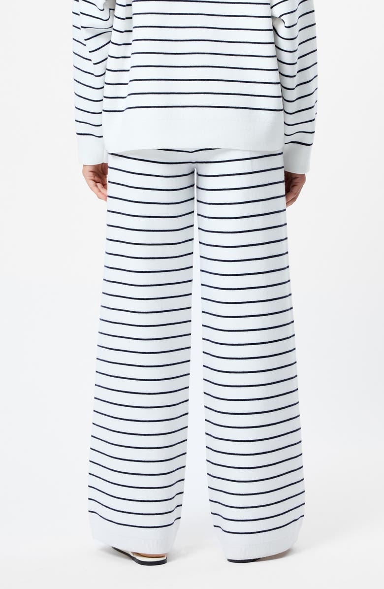 French Connection Marley Striped Knit Wide Leg Pants, Alternate, color, 10-White-Marine
