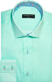 MASUTTO Cosimo Linen Button-Up Long Sleeve Shirt