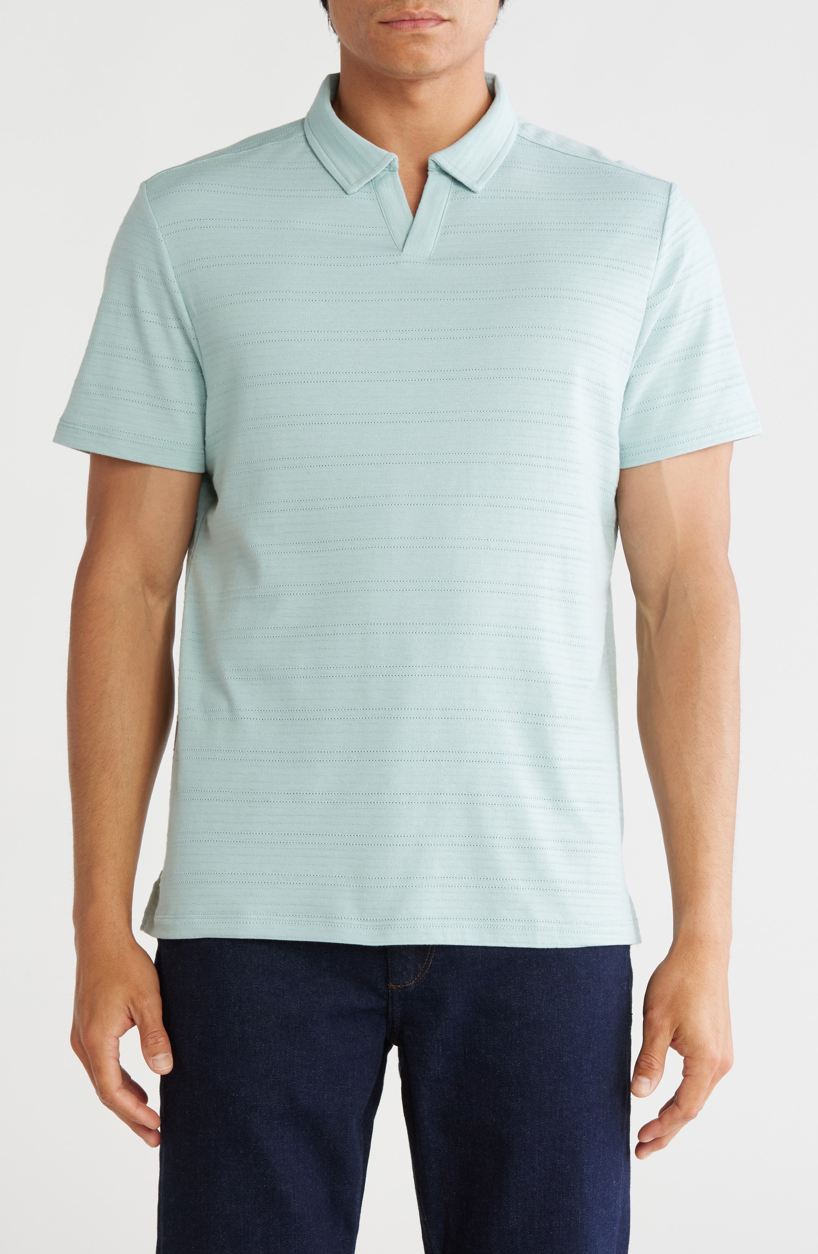 Robert Barakett Freetown Stripe Cotton Blend Polo