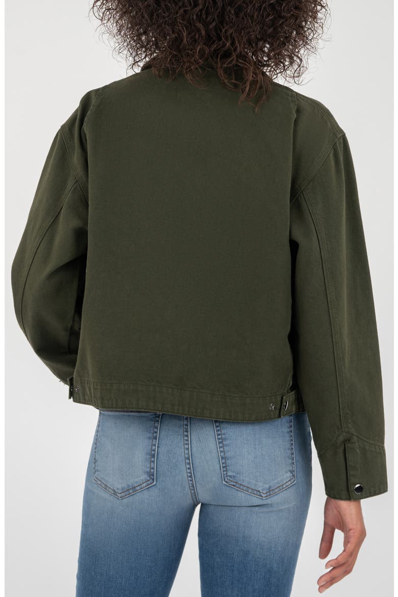 Hudson Zip-Up Cotton Twill Jacket, Alternate, color, DARK OLIVE