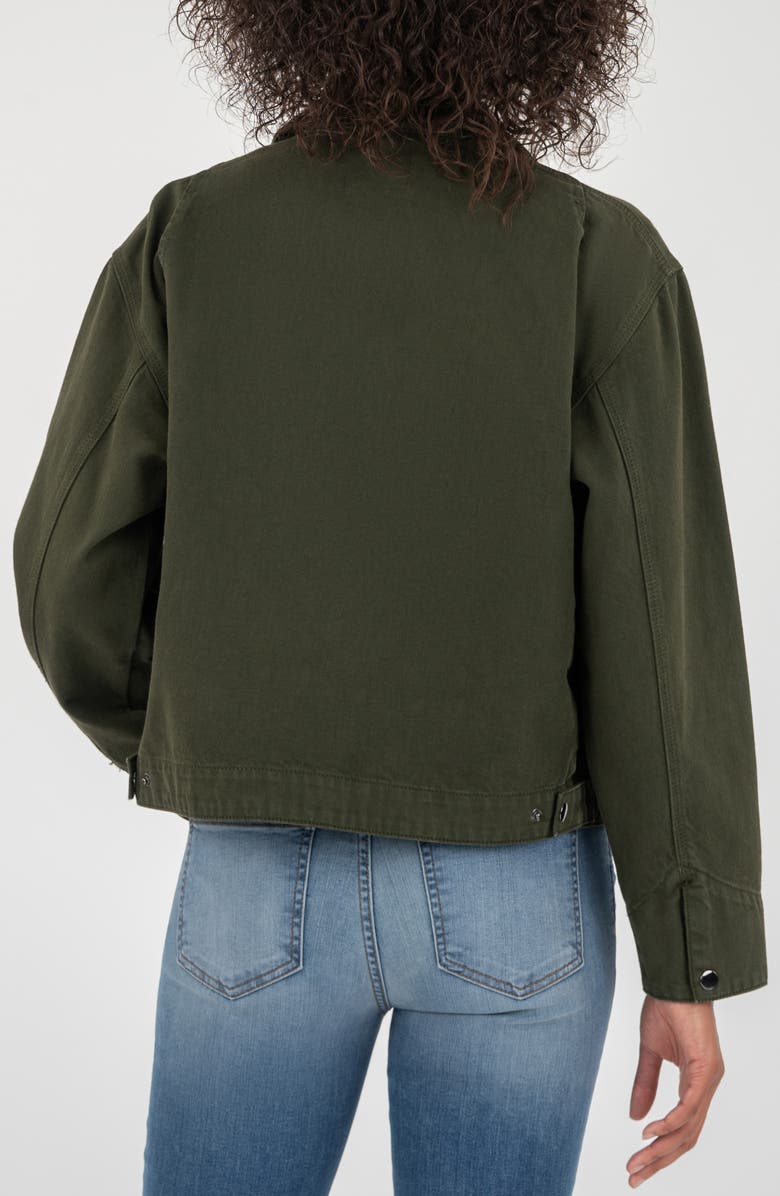 KUT from the Kloth Hudson Zip-Up Cotton Twill Jacket, Alternate, color, Dark Olive