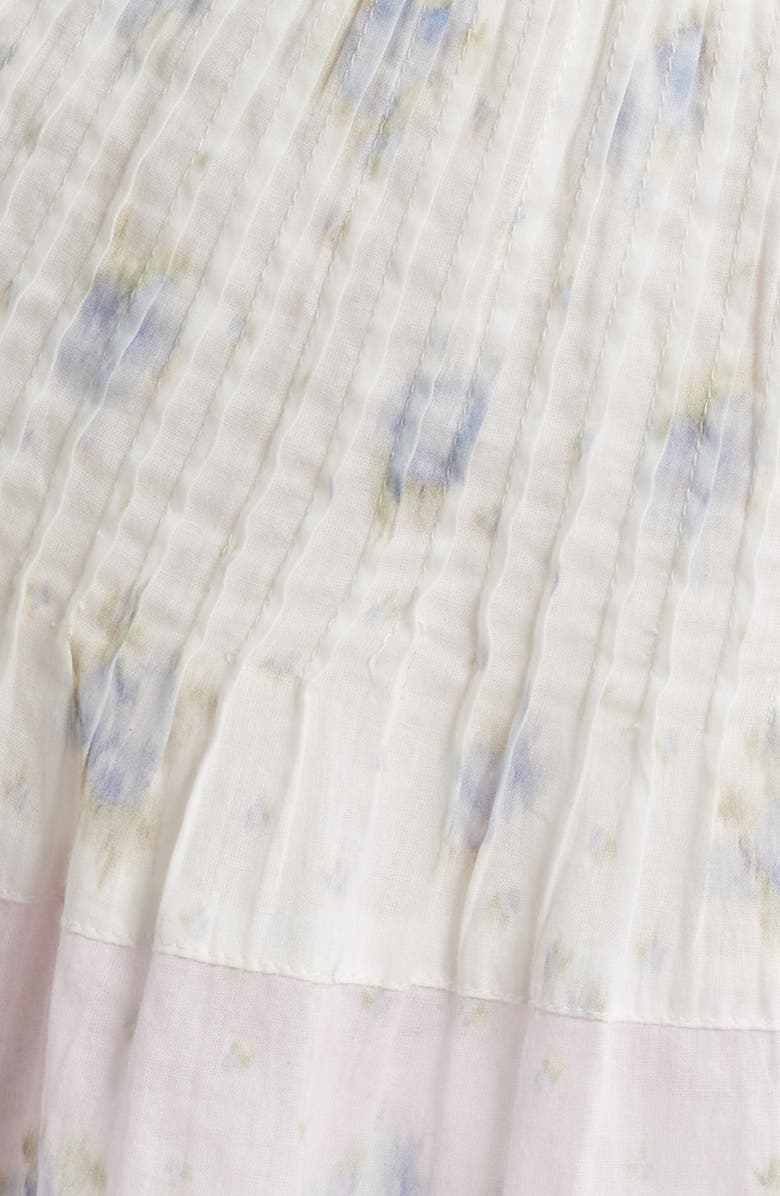 LoveShackFancy Winfrey Smocked Lace Long Sleeve Minidress, Alternate, color, Lilac Vanilla