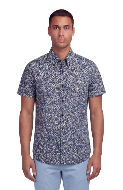 Floral Field Mens Printed Button Up Shirt