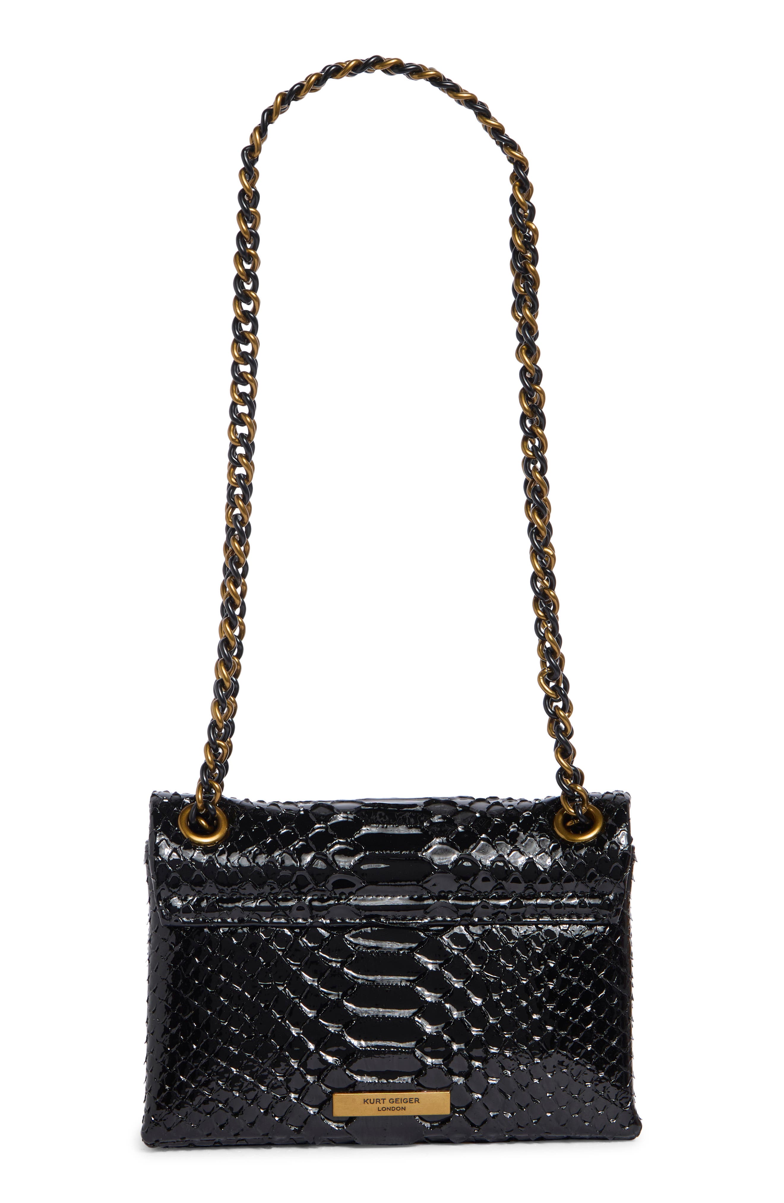Kurt Geiger London Kensington Leather Mini Crossbody Bag, Alternate, color, Black