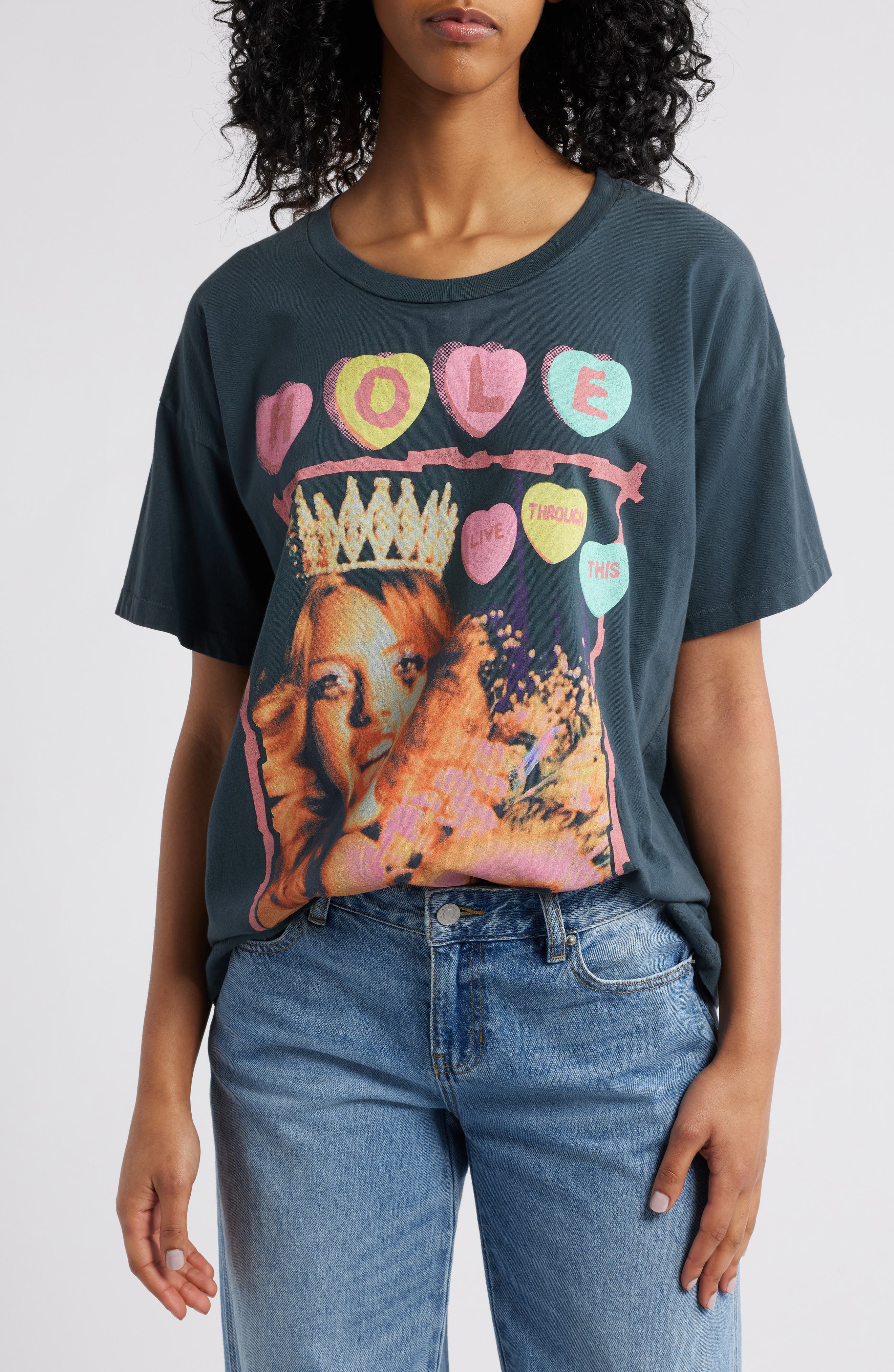 Daydreamer Hole Live Through This Cotton Graphic T-Shirt (Women