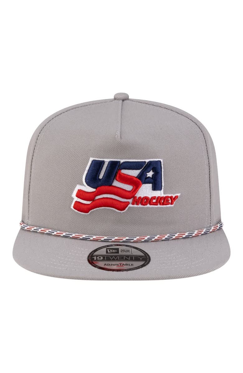New Era Men's New Era Gray US Hockey Rope 19TWENTY Adjustable Hat, Alternate, color, Gray