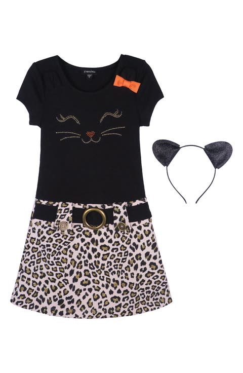 Kids' Marsha Cat Halloween Dress with Headband (Little Kid)