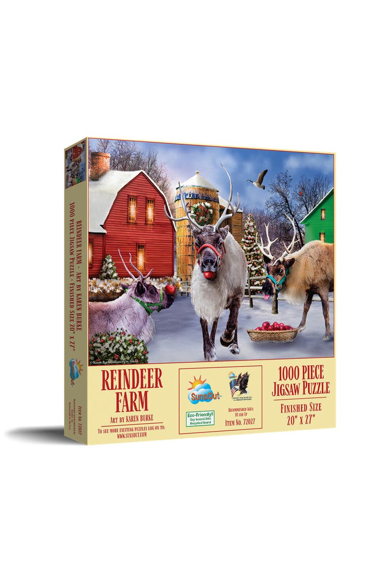 Reindeer Farm 1000 piece Jigsaw Puzzle for Adults, Main, color, Multicolor