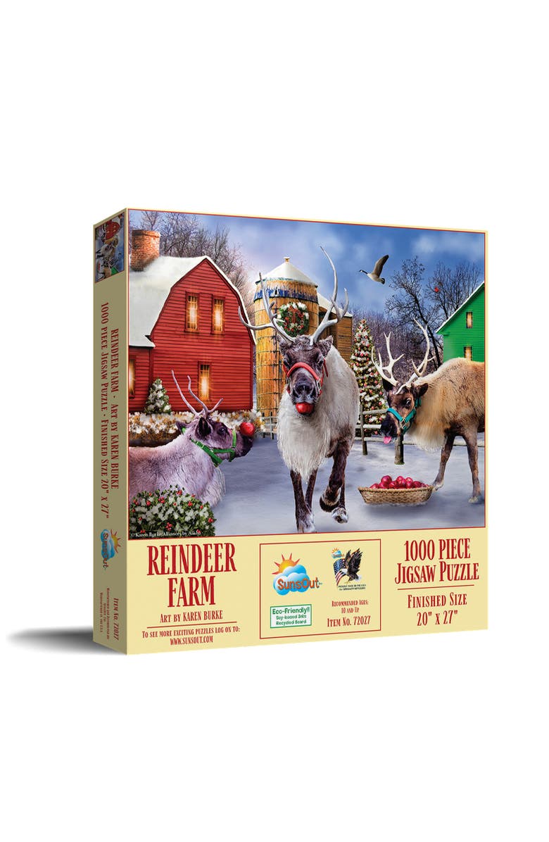 Sunsout Reindeer Farm 1000 piece Jigsaw Puzzle for Adults, Main, color, Multicolor