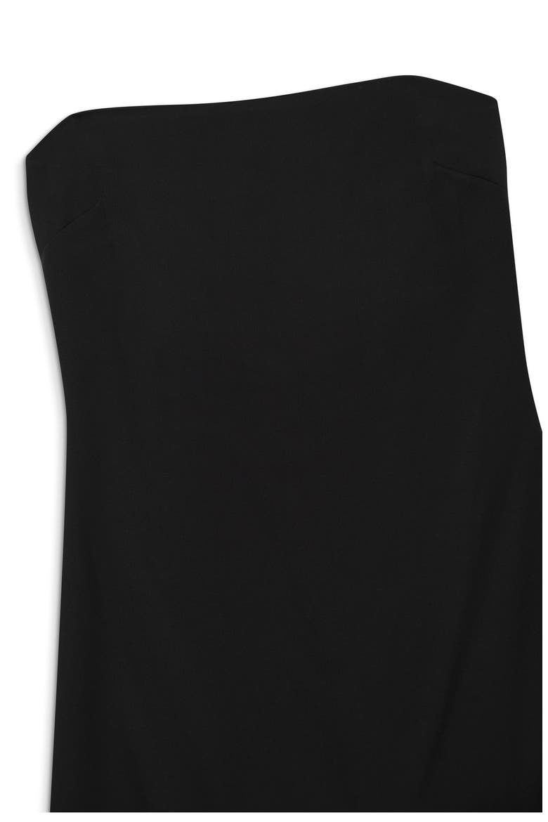 Megan Strapless Silk Midi Dress, Alternate, color, BLACK SILK
