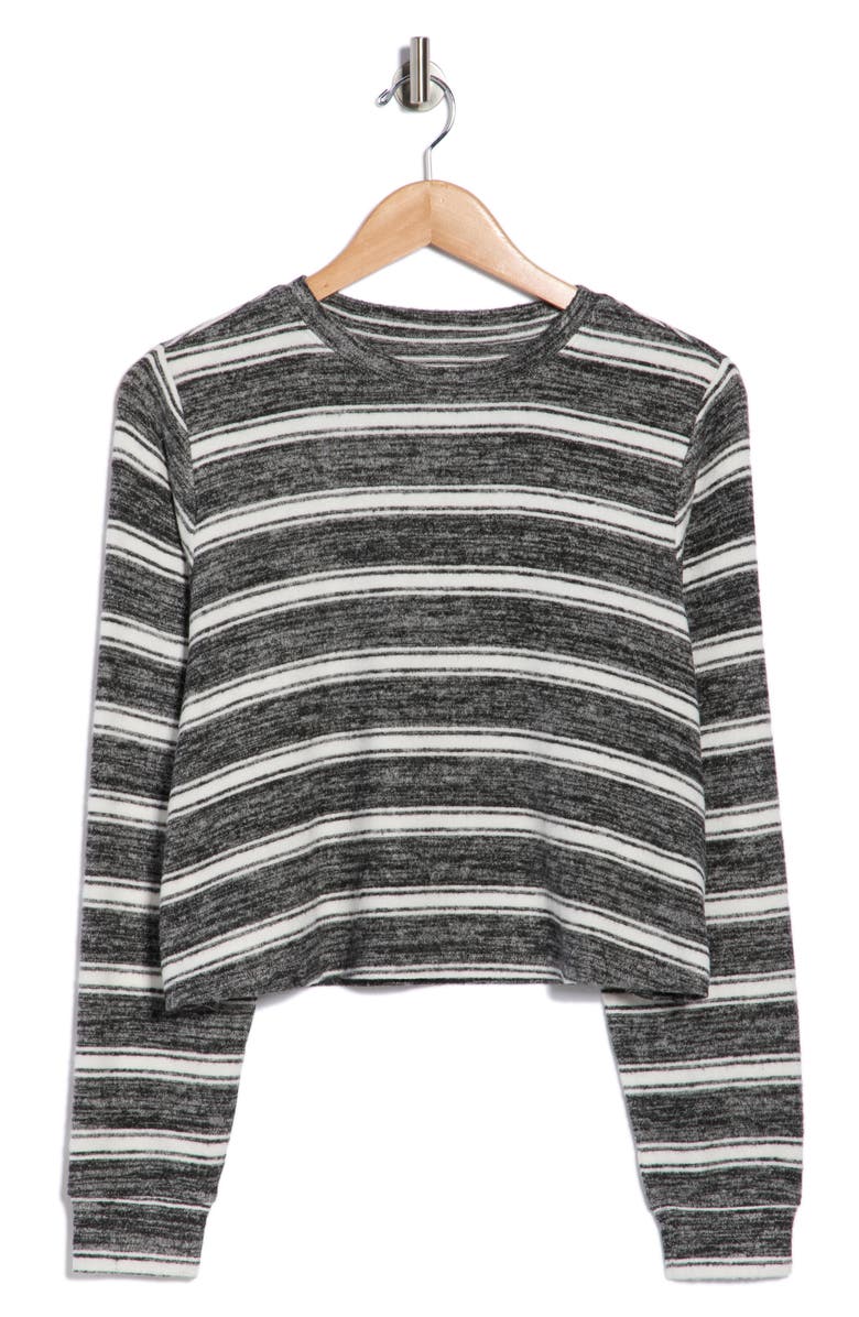 Abound Easy Cozy Crew Pajama Sweatshirt, Alternate, color, Grey Addy Stripe