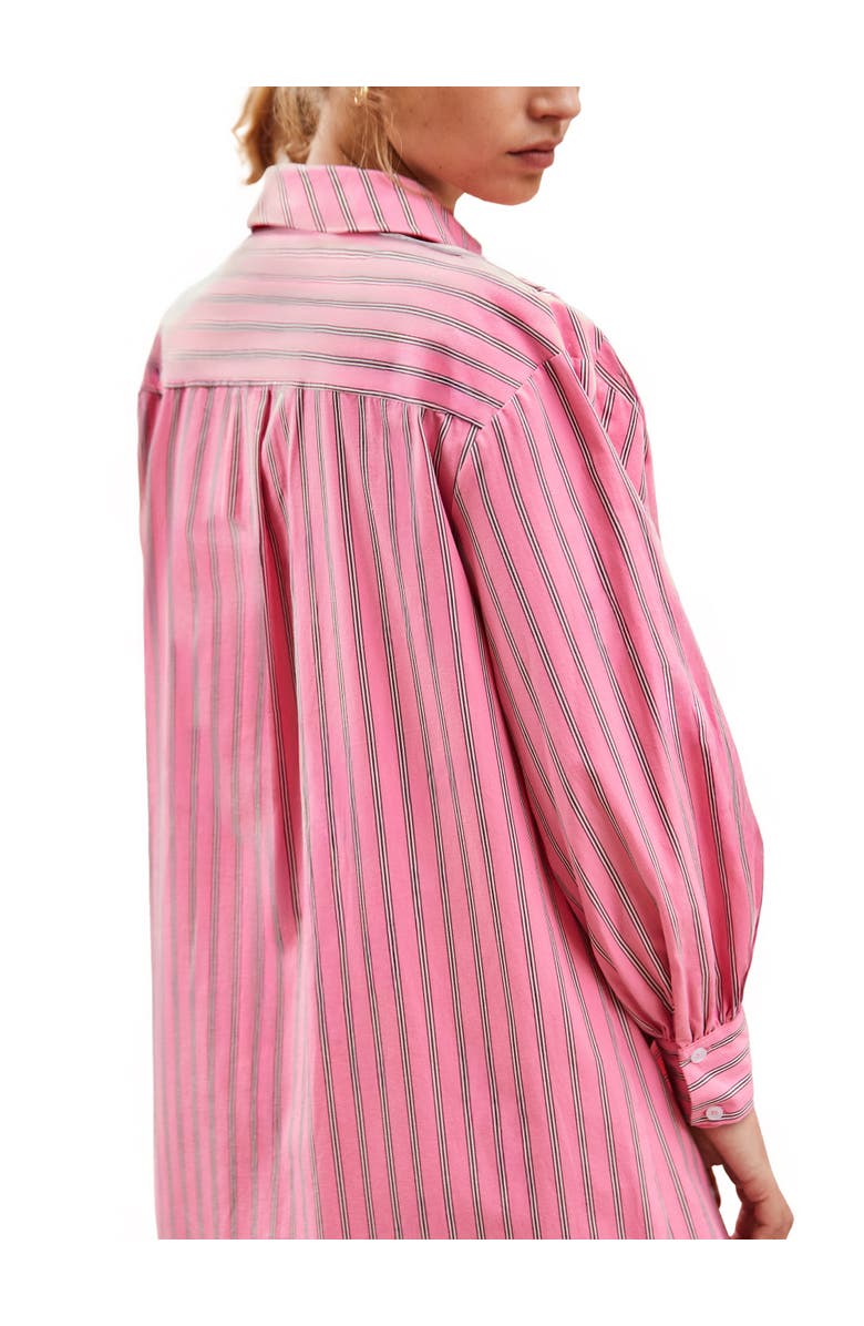 Ro&Zo Long Sleeve Stripe Shirt Dress, Alternate, color, Pink