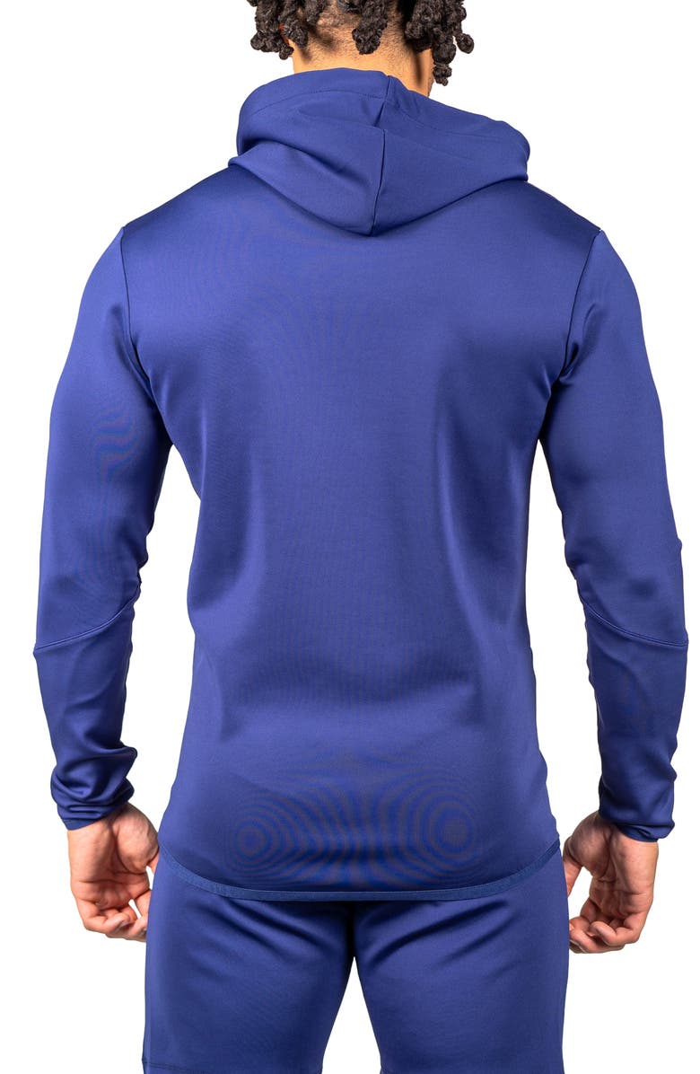 Maceoo Shield Blue Zip Hoodie, Alternate, color, Blue