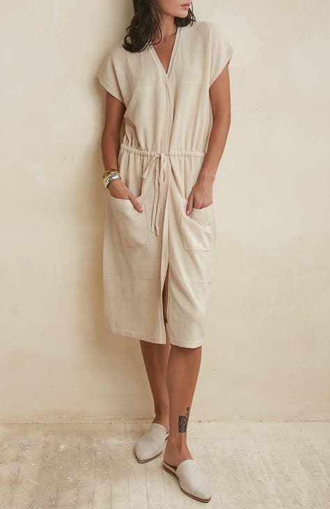 Dutch White Casual One Piece Dress Knee Length for Women main image 1