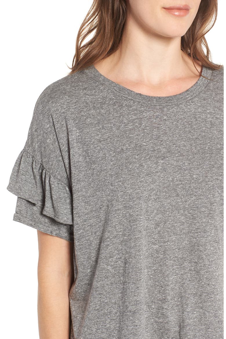 The Roadie Ruffle Tee, Alternate, color, HEATHER GREY