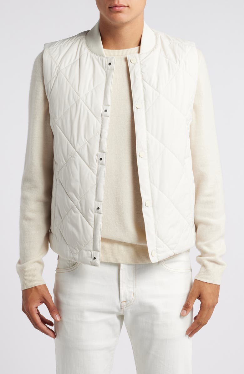 BOSS Canopus Quilted Vest, Main, color, Open White
