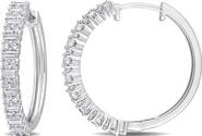 DELMAR Created Moissanite Hoop Earrings