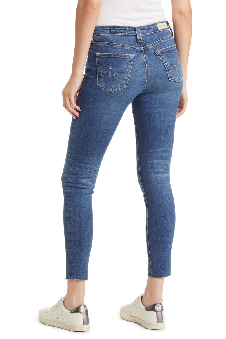 The Legging Raw Hem Ankle Skinny Jeans, Alternate, color, 12 YEARS BLUE DUST