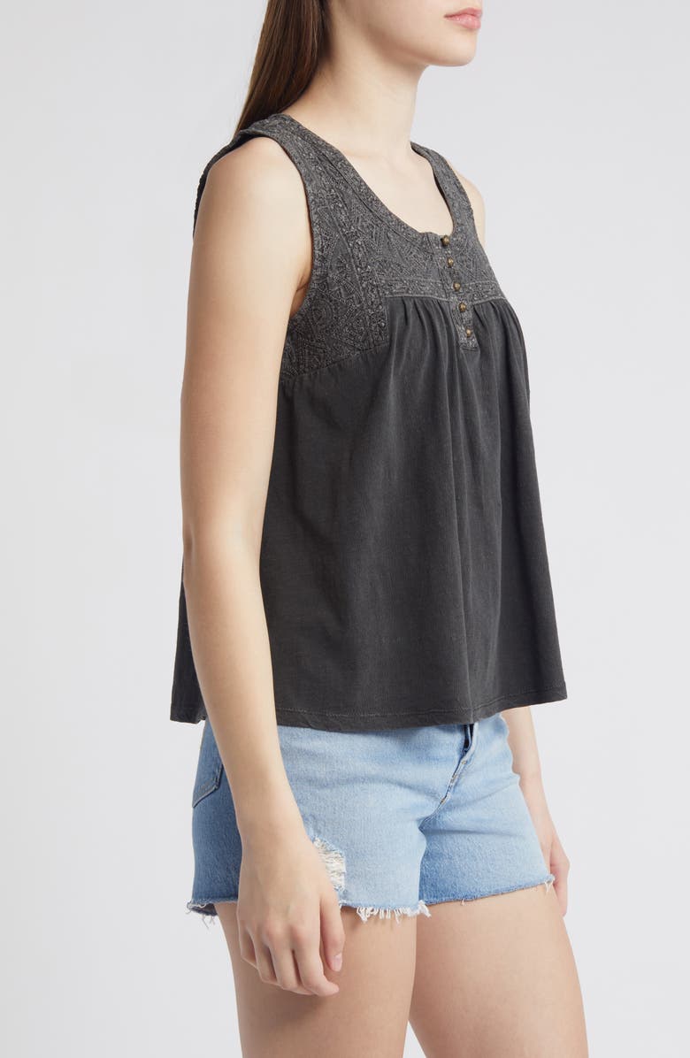Lucky Brand Embroidered Yoke Tank Top, Alternate, color,