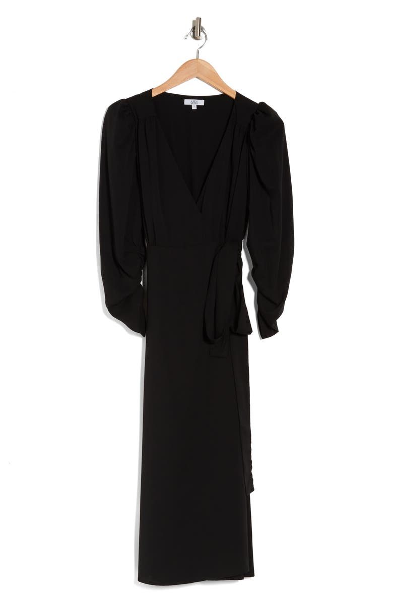 AREA STARS Long Sleeve Wrap Dress, Alternate, color, 