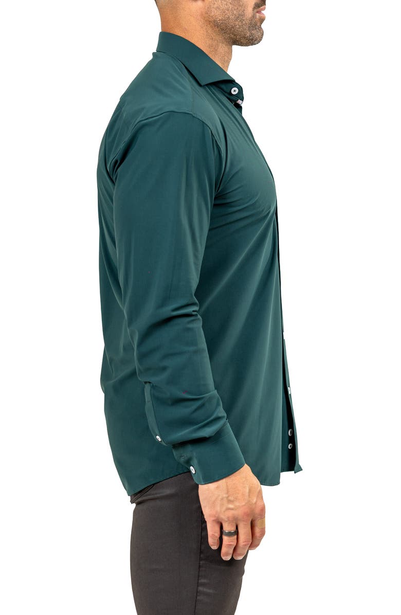 Maceoo Eins Marthy Contemporary Fit Button-Up Shirt, Alternate, color, Green