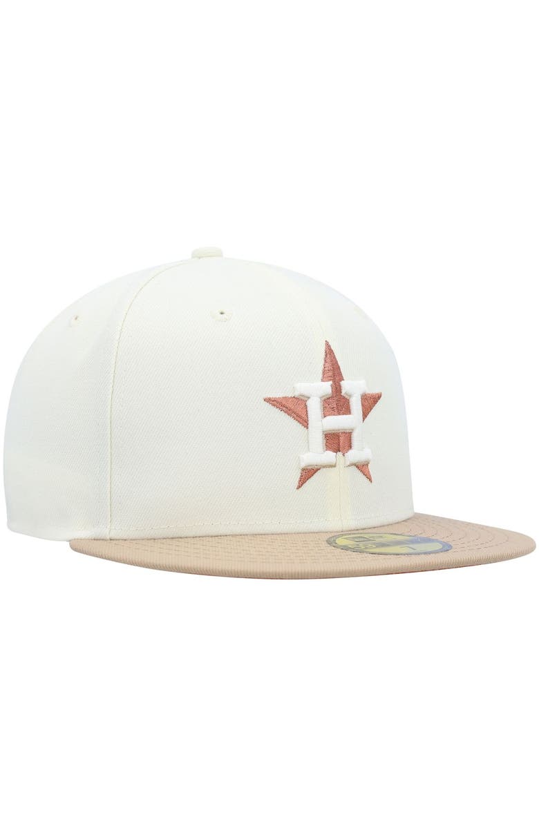 New Era Men's New Era Cream Houston Astros Chrome Camel Rust Undervisor 59FIFTY Fitted Hat, Alternate, color, 