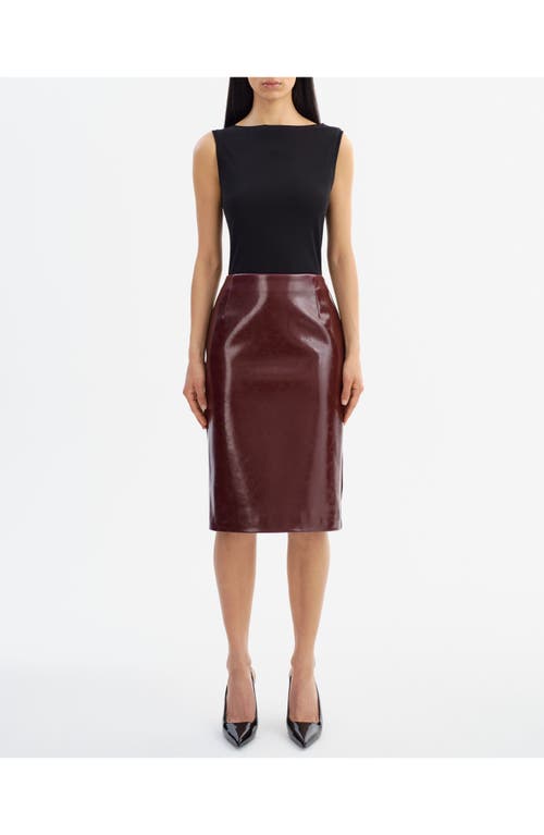 Lamarque Georgia | Faux Leather Pencil Skirt In Burgundy