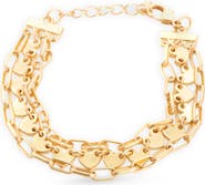 SAACHI Hearts Triple Chain Bracelet