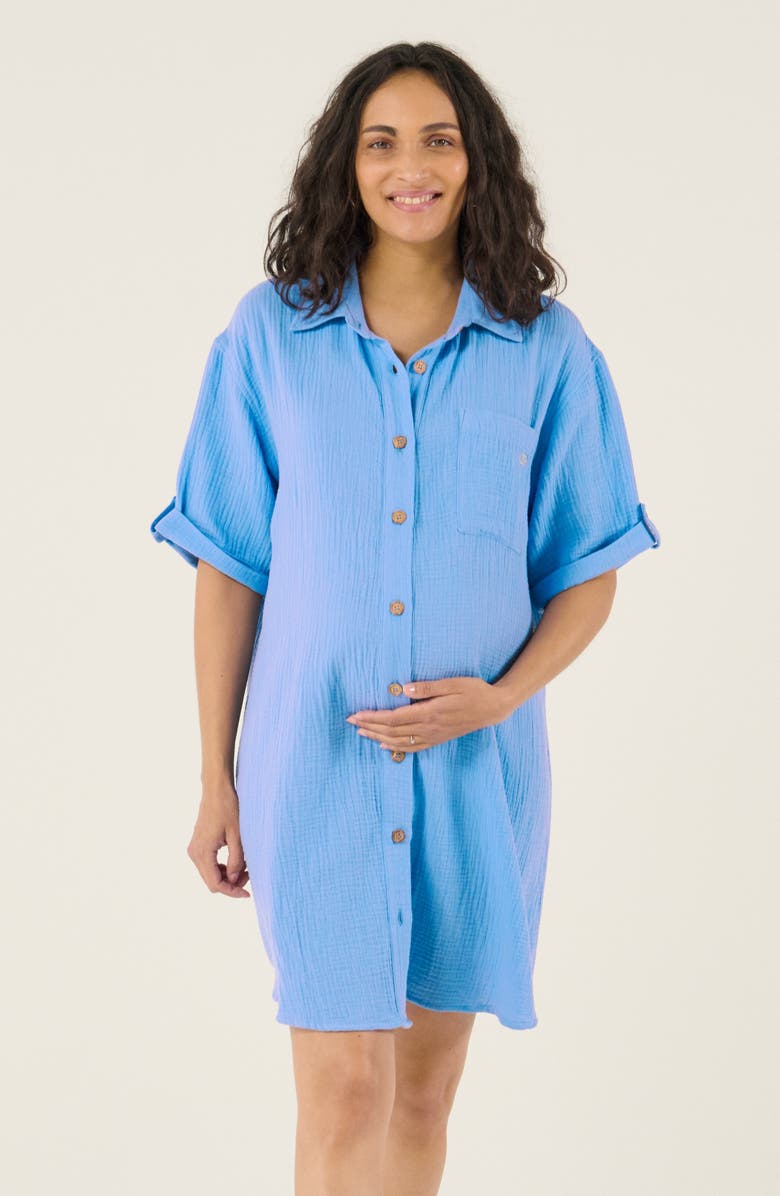 Cache Coeur Bertille maternity and nursing beach dress, Main, color, Blue