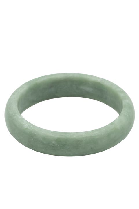 Tennis Opaque Green Jade Stone Bangle