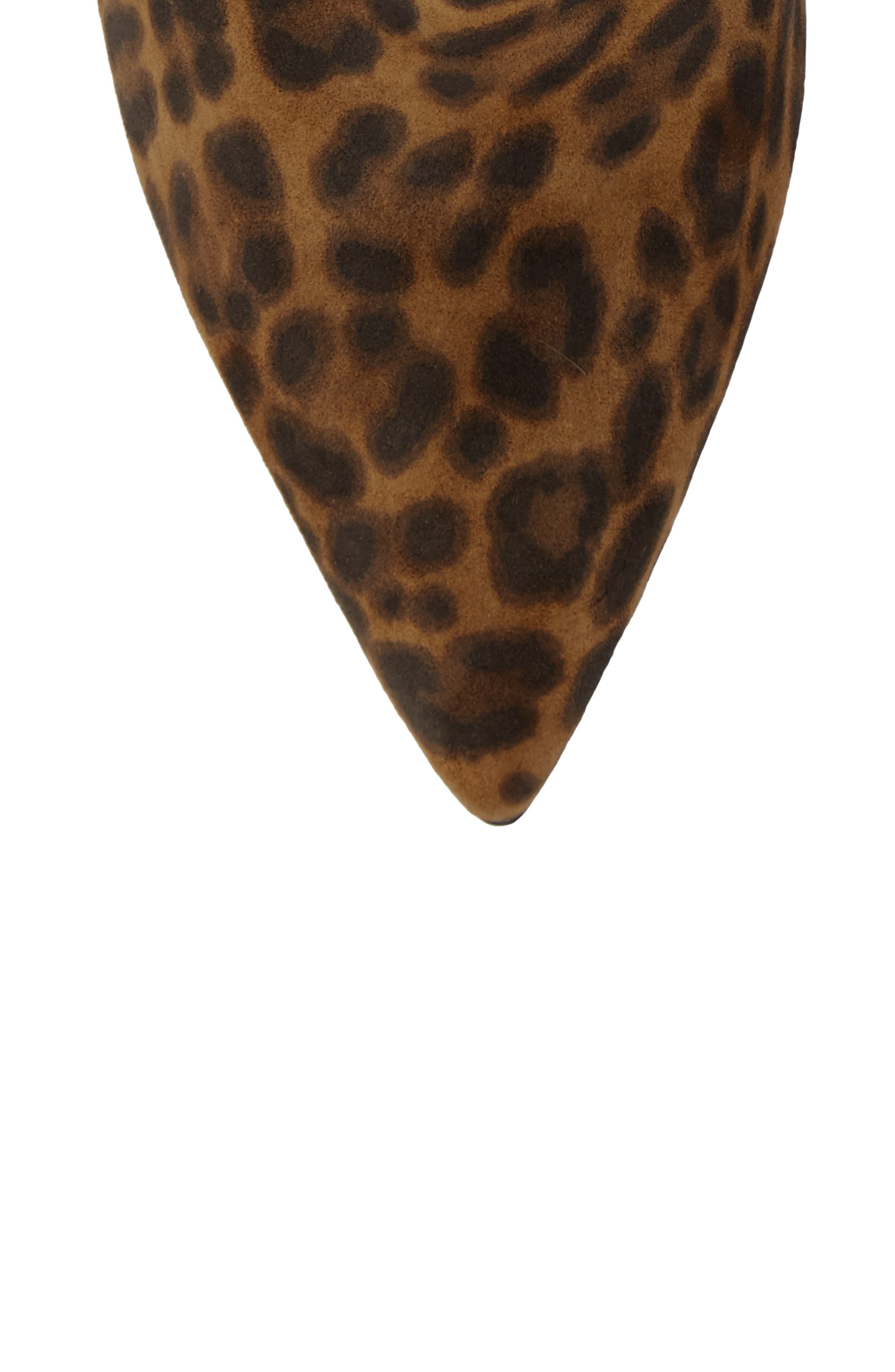 Gianvito Rossi Leopard Print Pointy Toe Bootie, Alternate, color, 