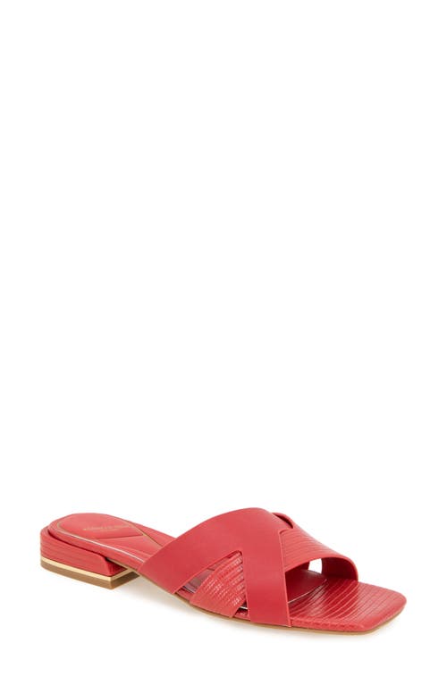 Kenneth Cole Issa Embossed Lizard Sandal In Red Lizard