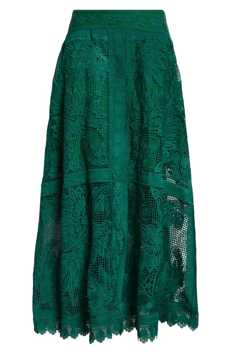 FARM Rio Toucan Guipure Lace Maxi Skirt, Alternate, color, 