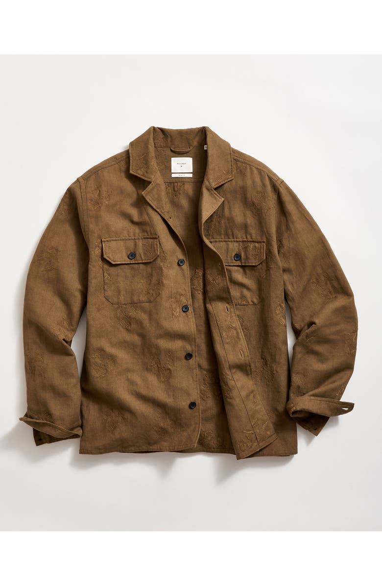 Billy Reid Pelican Gulf Embroidered Long Sleeve Linen & Cotton Camp Shirt, Alternate, color,