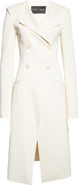 Proenza Schouler Anouk Double Breasted Satin Back Crepe Cutaway Coat